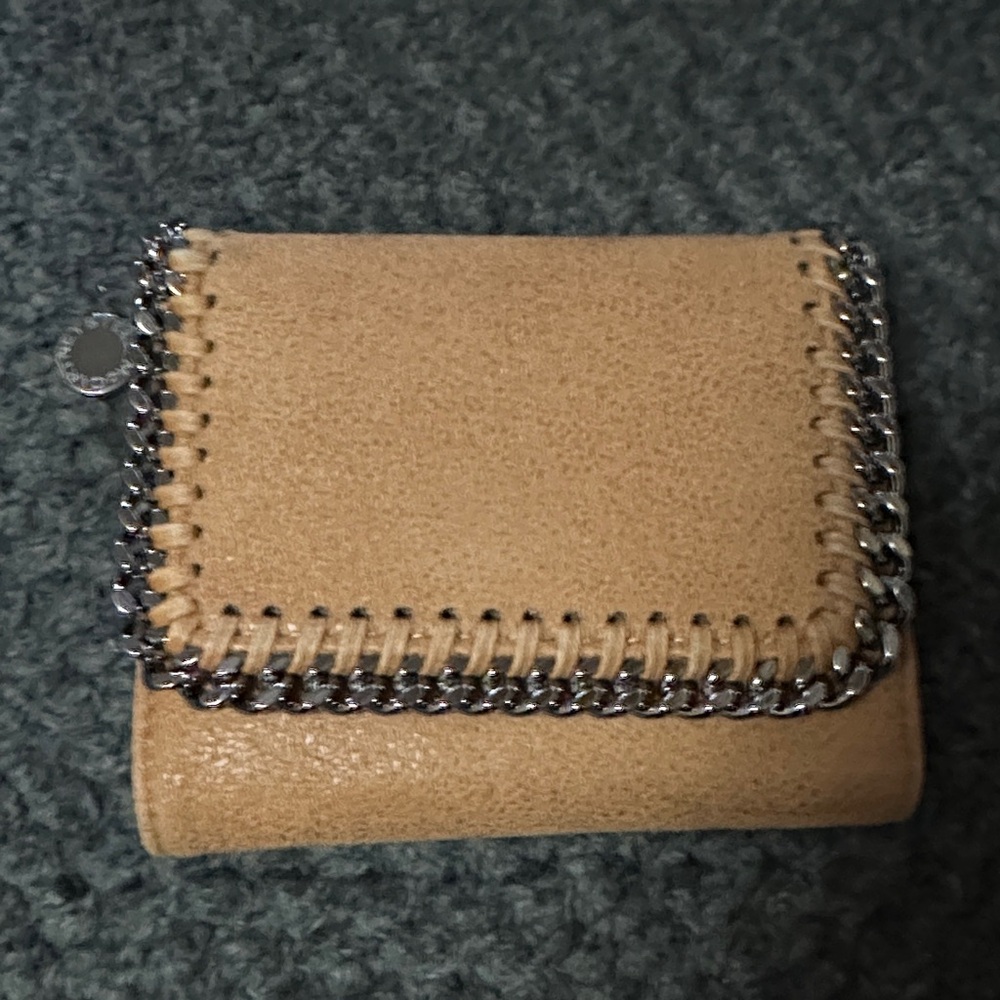 Stella McCartney Beige Wallet with Silver Chain
